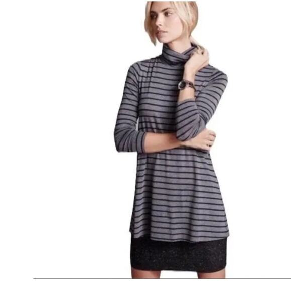 Bailey 44 Striped Turtleneck Dress with Contrast Sweater Lining, EUC, Small - Picture 1 of 14